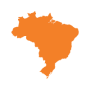 Silhueta laranja do Brasil centralizada em um fundo cinza claro, refletindo a clareza e a precisão valorizadas pela Tecnogera.